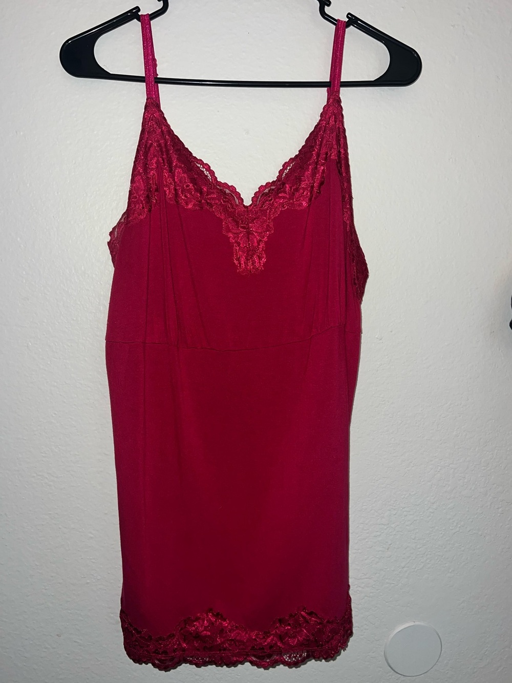 Lane Bryant Pinkish Red Lace Trimmed Tank 18/20